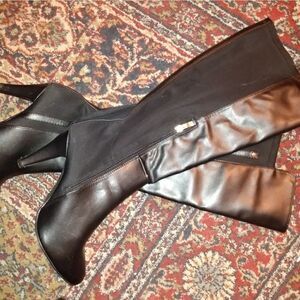 BU collection knee high black boots, size 71/2